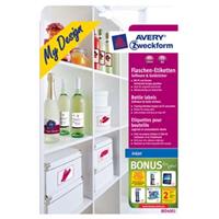 Avery Zweckform, samolepicí etikety, na láhve, A4, 90x120mm, 5 listů