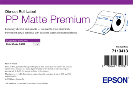 Epson, label roll, synthetic, 76x51mm