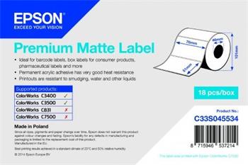 Etikety Epson C33S045534, matné, role, 76mm x 51mm, 650 etiket