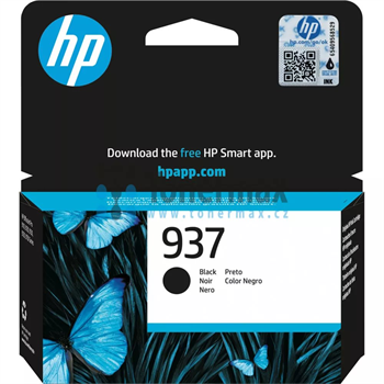 HP 937 Black Original Ink Cartridge - originální, černá