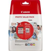 Inkoust Canon CLI-581 BK/C/M/Y - originální | multipack + fotopapíry