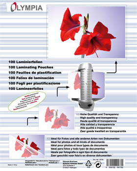 Laminovací fólie Olympia A6, 125 mic. 100 ks