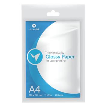 Lesklý papír pro laserový tisk - A4, 200 g | 10 listů
