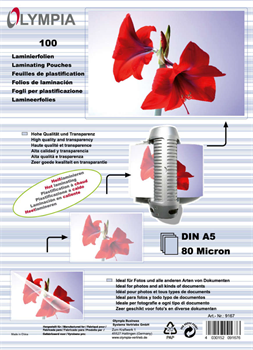 Olympia Laminovací fólie A5 80 mic. 100 ks