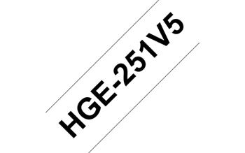 Páska Brother HGE-251 - originální | černý tisk, bílý podklad, 24 mm | 5 ks