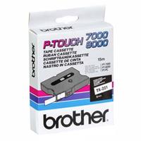 Páska Brother TX-221 - originální | černý tisk, bílý podklad, laminovaná, 9 mm