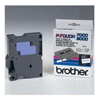 Páska Brother TX233 - originální | modrý tisk, bílý podklad, laminovaná, 12 mm