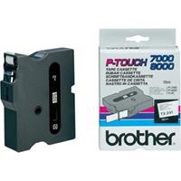 Páska Brother TX241 - originální | černý tisk, bílý podklad, laminovaná, 18 mm