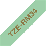 Páska Brother TZE-RM34 - originální | zlatý tisk, mentol.zelený podklad, textilní, 12 mm