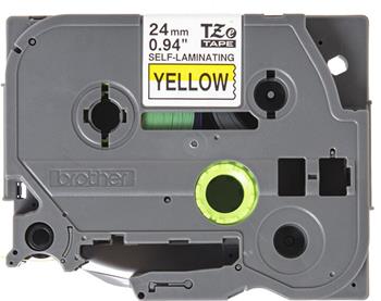 Páska Brother TZE-SL651 - originální | samolaminovací, žlutý tisk, černý podklad, 24 mm