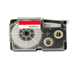 Páska - CASIO XR-18FRD - 18 mm signální červená - černý tisk - kompatibilní