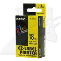 Páska Casio XR-18YW1 - originální | černý tisk, žlutý podklad, 18 mm