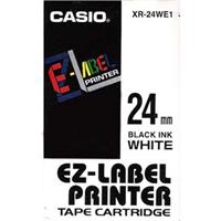 Páska Casio XR-24WE1 - originální | černý tisk, bílý podklad, 24 mm