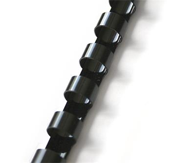 Plastové hřebeny kruhové 10 mm černé, kapacita 41-55 listů, 100 ks