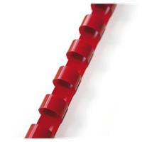 Plastové hřebeny kruhové 10 mm červené, kapacita 41-55 listů, 100 ks
