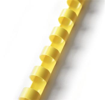 Plastové hřebeny kruhové 6 mm žluté, kapacita 11-20 listů, 100 ks