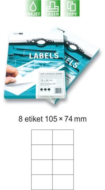 Samolepicí etikety A4 EUROLABELS, 8 etiket 105 x 7
